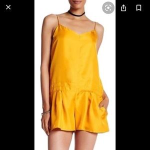 Rag & Bone Gold/ Yellow Silk Drop waist romper
